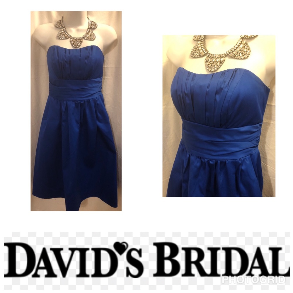 David’s Bridal Ruched Bodice Crinkle Waist Size 2 Cocktails Evening Party